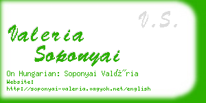 valeria soponyai business card